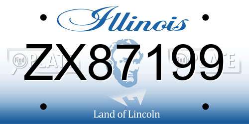 ZX87199 Illinois License Plate