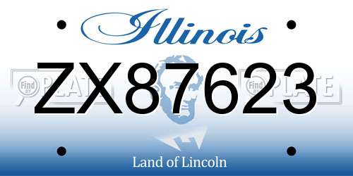 ZX87623 Illinois License Plate