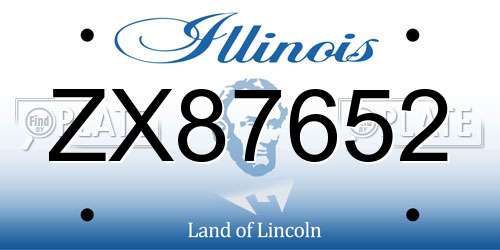 ZX87652 Illinois License Plate