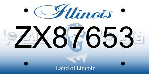 ZX87653 Illinois License Plate