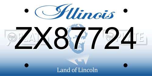 ZX87724 Illinois License Plate