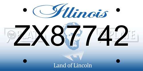 ZX87742 Illinois License Plate