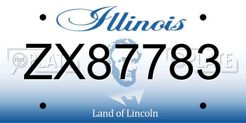ZX87783 Illinois License Plate