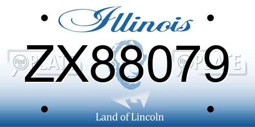 ZX88079 Illinois License Plate