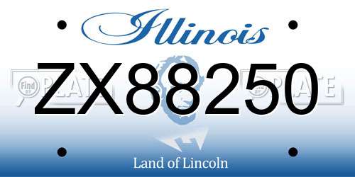 ZX88250 Illinois License Plate
