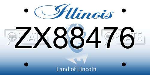 ZX88476 Illinois License Plate