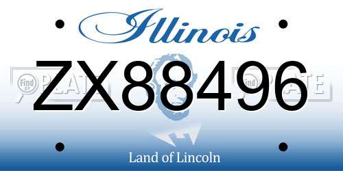 ZX88496 Illinois License Plate