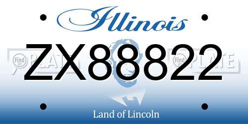 ZX88822 Illinois License Plate