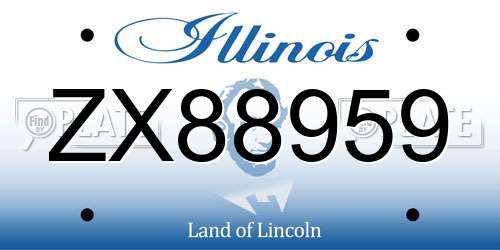 ZX88959 Illinois License Plate