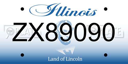 ZX89090 Illinois License Plate