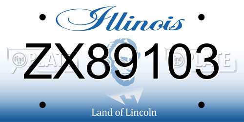 ZX89103 Illinois License Plate