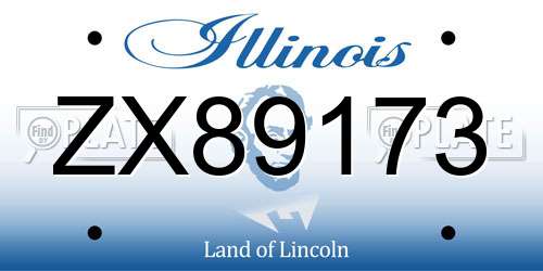 ZX89173 Illinois License Plate