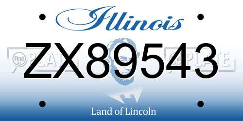 ZX89543 Illinois License Plate