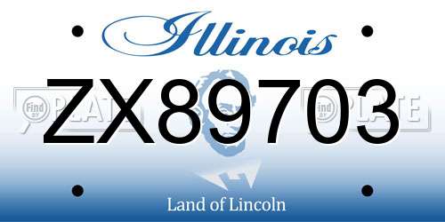 ZX89703 Illinois License Plate
