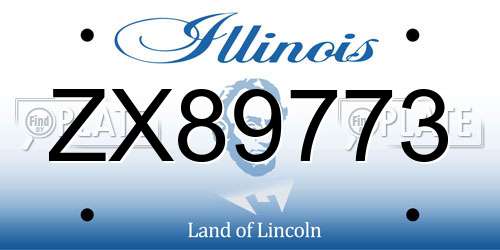 ZX89773 Illinois License Plate