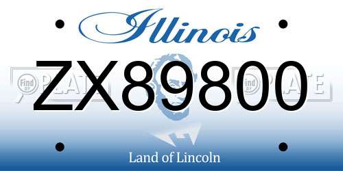 ZX89800 Illinois License Plate