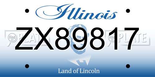 ZX89817 Illinois License Plate