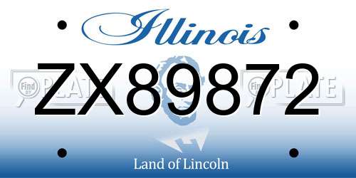ZX89872 Illinois License Plate
