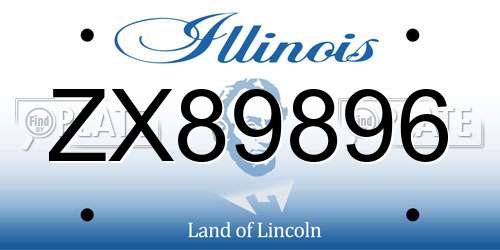 ZX89896 Illinois License Plate