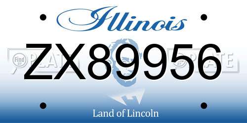 ZX89956 Illinois License Plate