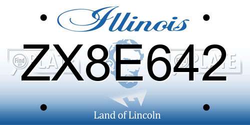 ZX8E642 Illinois License Plate