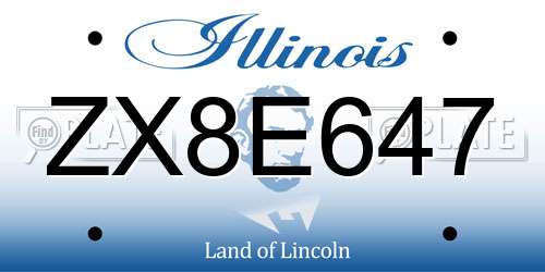 ZX8E647 Illinois License Plate