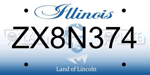 ZX8N374 Illinois License Plate