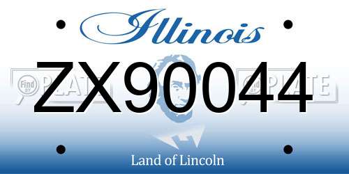 ZX90044 Illinois License Plate