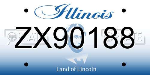 ZX90188 Illinois License Plate