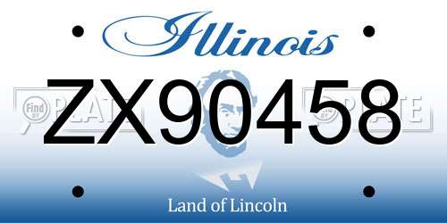 ZX90458 Illinois License Plate