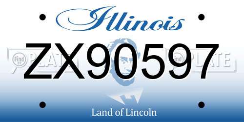 ZX90597 Illinois License Plate