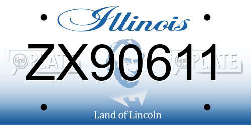 ZX90611 Illinois License Plate