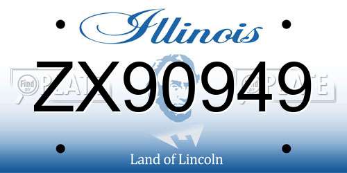ZX90949 Illinois License Plate