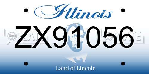 ZX91056 Illinois License Plate