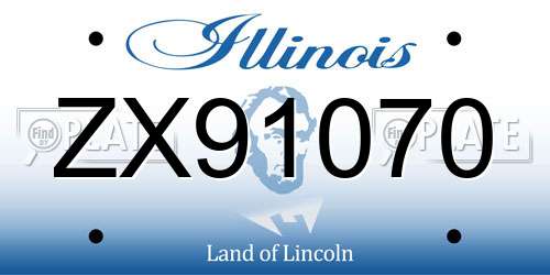 ZX91070 Illinois License Plate