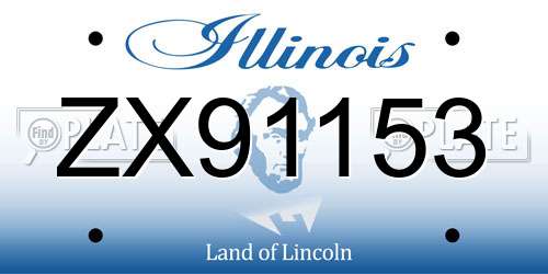 ZX91153 Illinois License Plate
