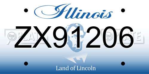 ZX91206 Illinois License Plate