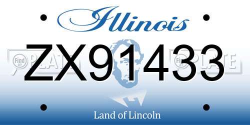 ZX91433 Illinois License Plate