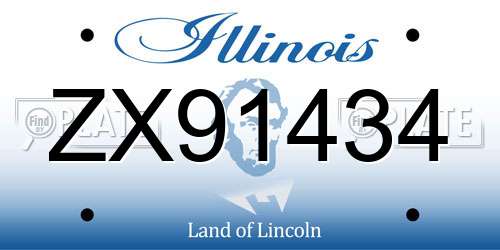 ZX91434 Illinois License Plate