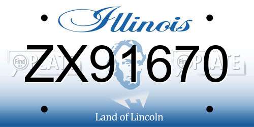 ZX91670 Illinois License Plate