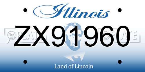 ZX91960 Illinois License Plate