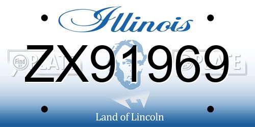 ZX91969 Illinois License Plate