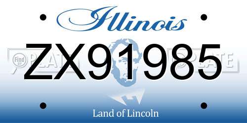 ZX91985 Illinois License Plate
