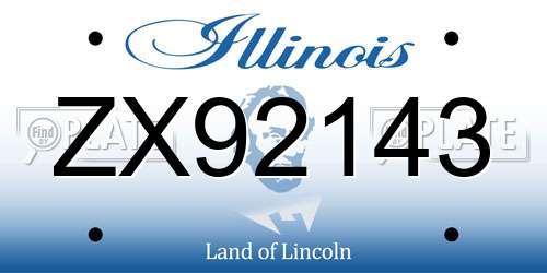 ZX92143 Illinois License Plate
