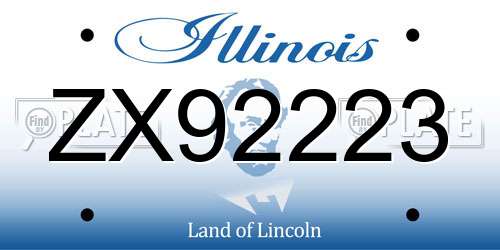 ZX92223 Illinois License Plate
