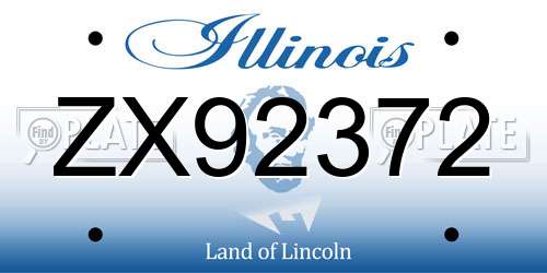 ZX92372 Illinois License Plate