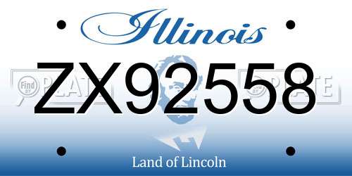 ZX92558 Illinois License Plate