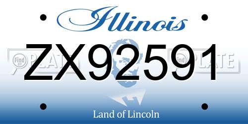 ZX92591 Illinois License Plate