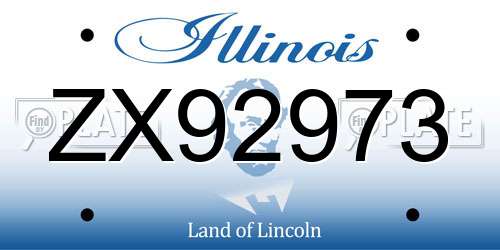 ZX92973 Illinois License Plate
