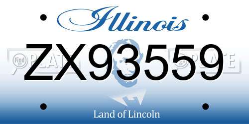 ZX93559 Illinois License Plate